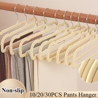 10-30 Pezzi Grucce per Vestiti, Appendiabiti Antiscivolo in Velluto per Armadio, Organizer per Vestiti per Adulti per Pantaloni Cappotti Sciarpe