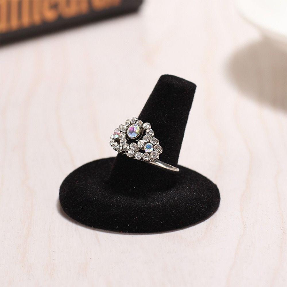 Velvet Jewelry Display Rack Organizer Ring Display Stand Jewelry Props Rings Display Holder Gift