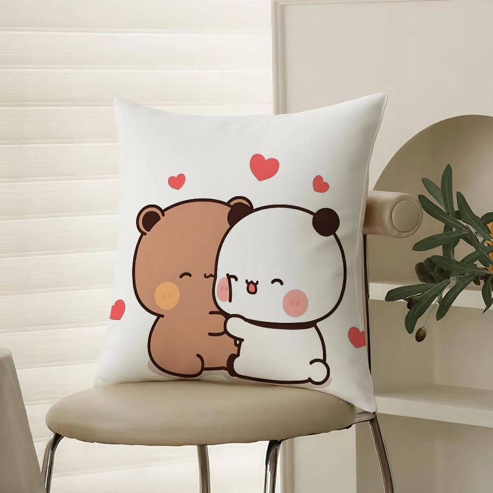 

Мультяшная Бубу и Дуду Милая наволочка Комфорт Диван-кровать Шелковистая элегантная Невидимая молния Декоративная наволочка 12x12Inch