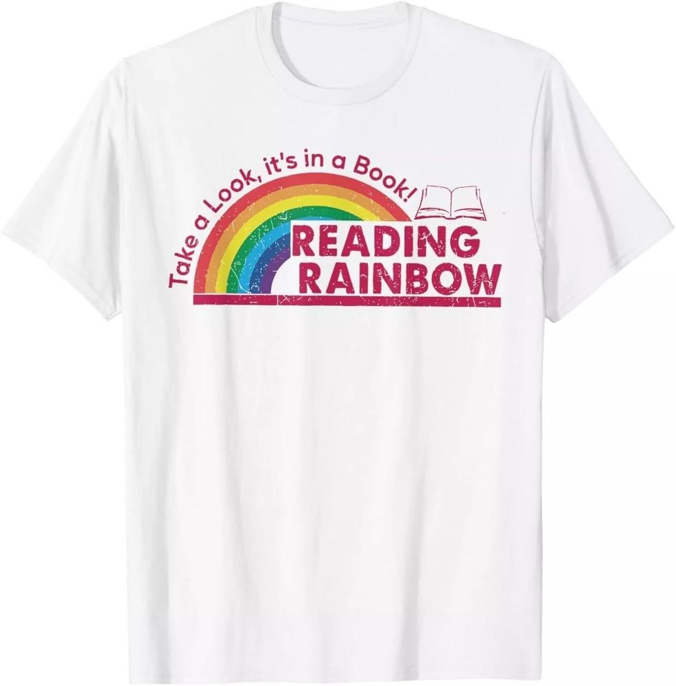 

Take A Look it039;s In A Book Reading Book Vintage Rainbow T-Shirt Unisex T-Shirt XL