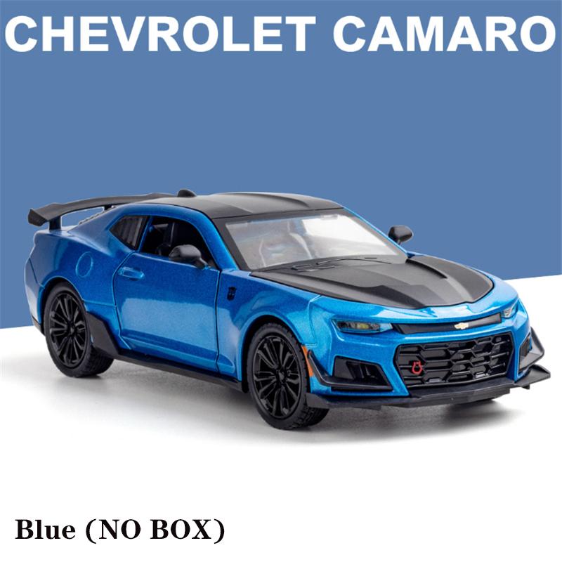 1/24 Alloy Die Cast Chevrolet Camaro Sports Car Model Toy Vehicle Simulation Sound Light Pull Back Collection Toys for Children Gifts
