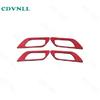 Inner Door Handle Decor Frame Cover 4PCS For Honda Fit/Jazz 2014- Red Suede