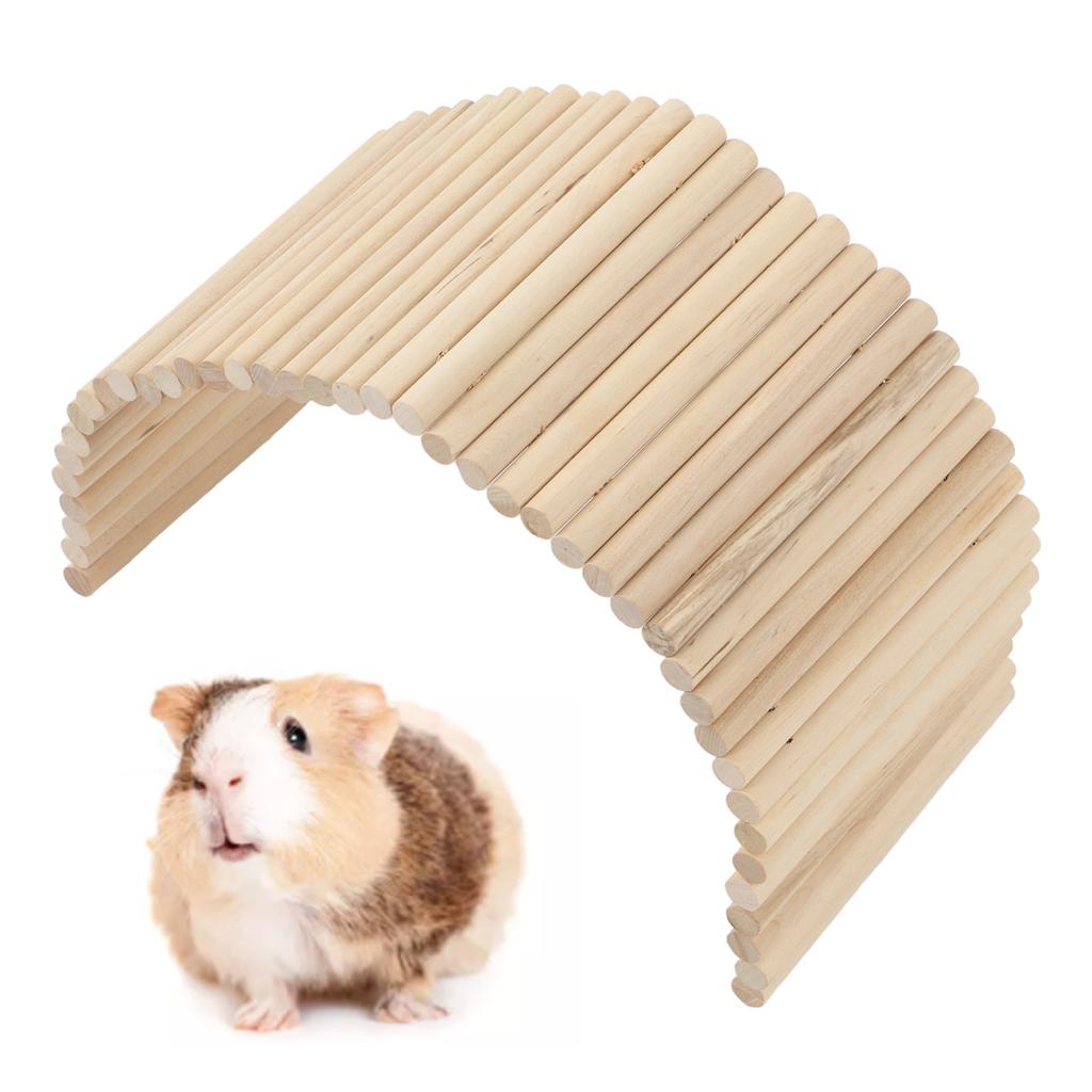 Pet Bridge Wooden Safe Bendable Small Pet Climbing Tunnel for Rabbits Guinea Pigs Hamsters