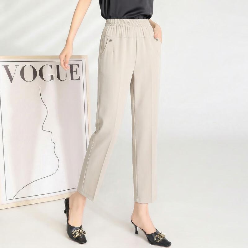 LangSha Women's Summer Loose Straight-Leg Cropped Pants