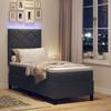 LED Boxspring Bed with Headboard Dark Grey 80 X 200 Cm Velvet