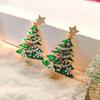 Grüne Tannenbaum Zirkon Kristall Stern Ohrstecker Ohrhänger Für Damen Weihnachtsfeier Schmuck Party Geschenk