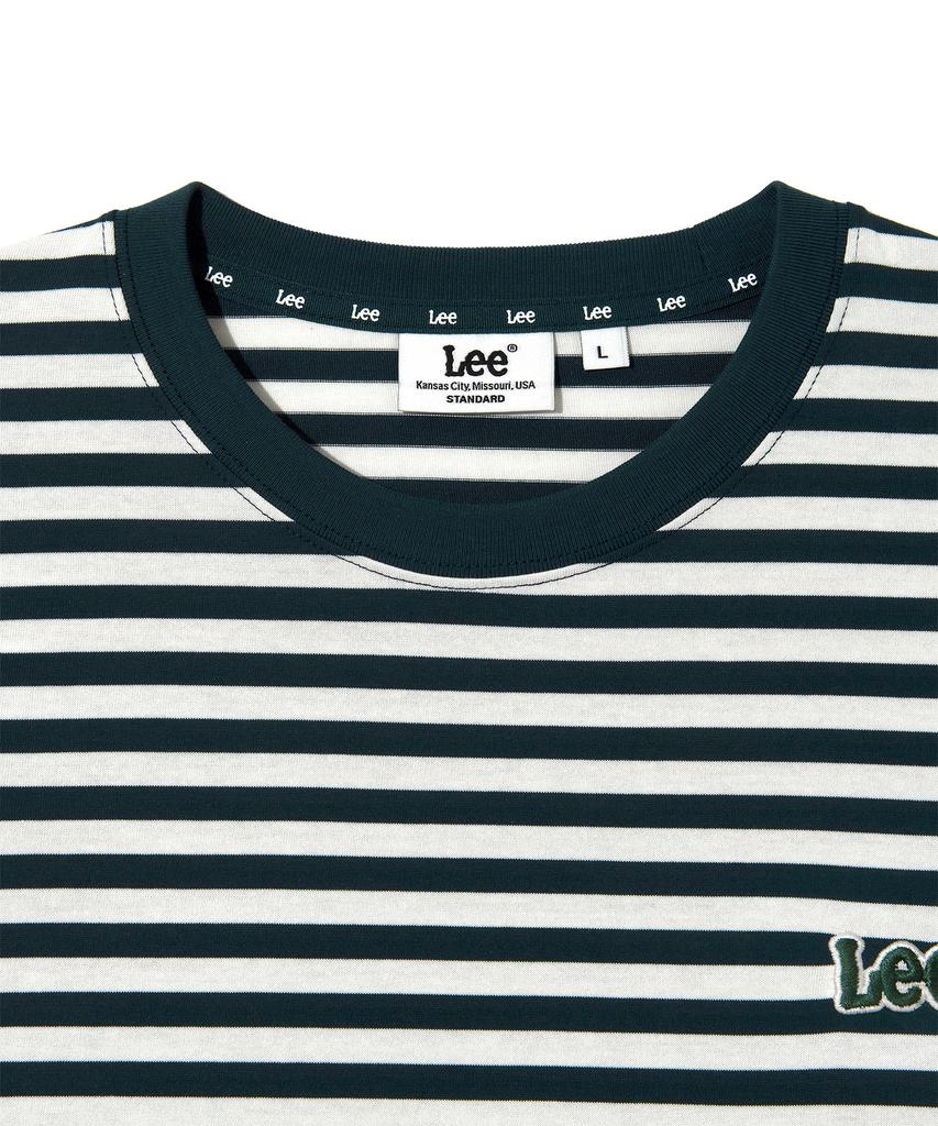 LEE Striped Embroidered Short Sleeve T-Shirt Green