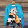 Oil Dog Print Sweatshirt For Women 3D Print Loose O-Neck Long Sleeve Hoodies Fall Fashion Casual Pullover Kawaii Woman Clothing