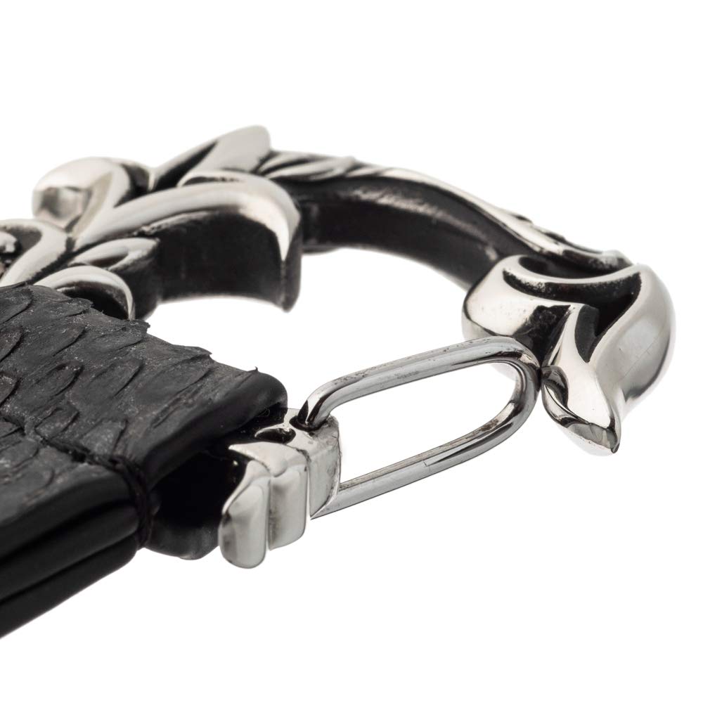 Artemis Klassische Florale Karabiner-Schlüsselanhänger, Pythonskin, Herren, ACLK0024, Herren Marken Schmuck, Edelstahl Schlüsselanhänger, Schlüsselring