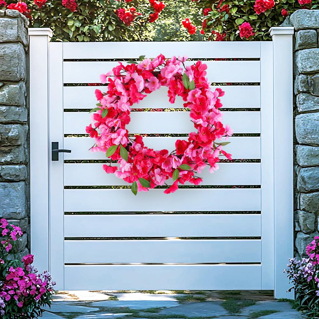 Spring Simulation Wreath Door Hanging Courtyard Fake Flower Wall Decoration Flower Home Wedding Floral Rattan Decoration Props