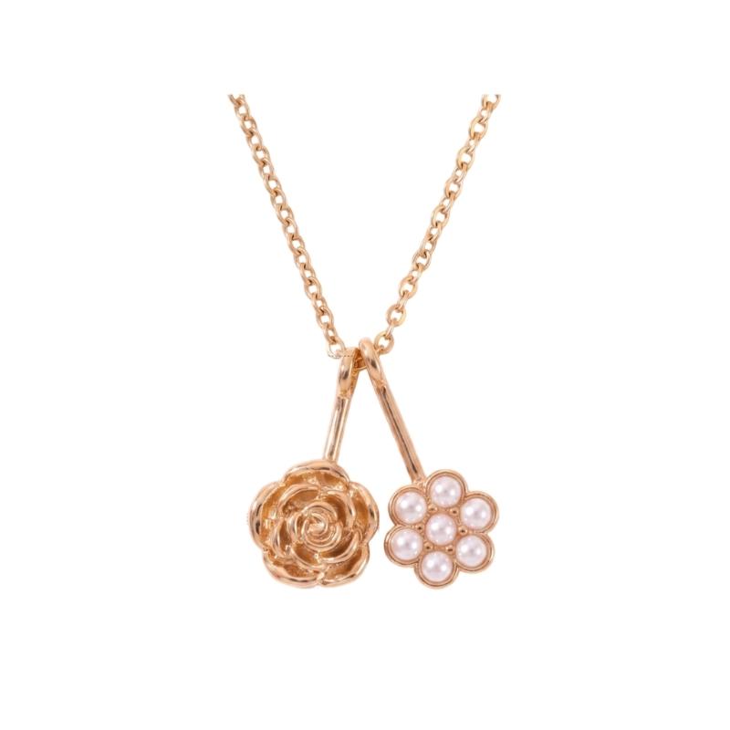 Floral Gift Necklace with Birth Flower Pendant, Gold-Tone Chain and Adjustable Extender for Birthday Gifting Jewelry