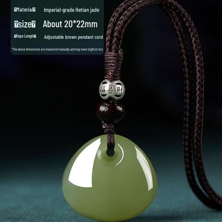 Natürlicher Hetian Jade Glücksbeutel Amulett: Frauen Friedenssegen Anhänger - Exquisites Glücksgeschenk