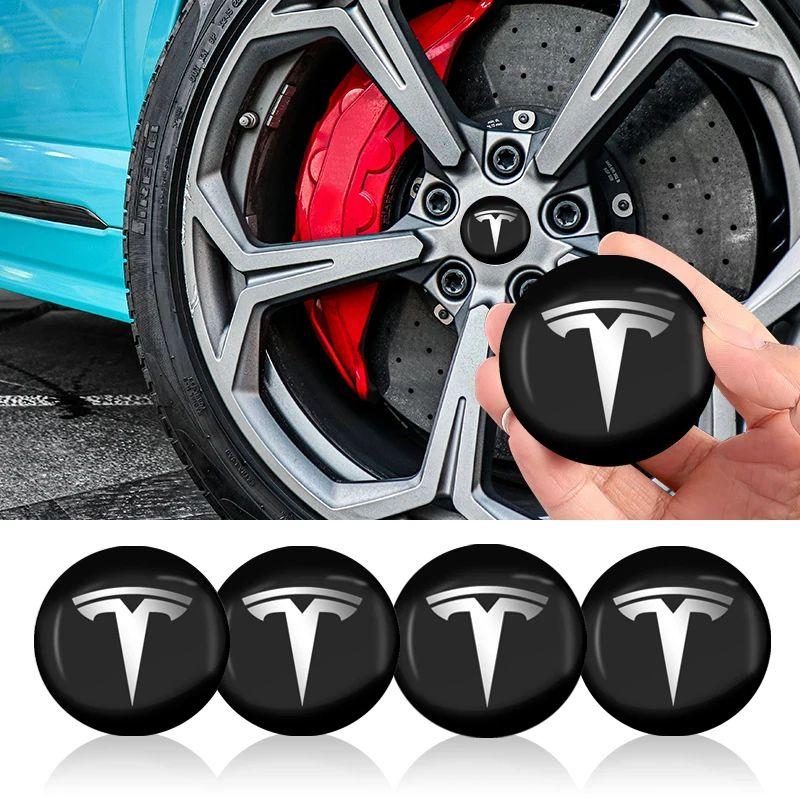 Tesla Car Accessory genuine Model 3/Y/S/X 4PCS 56MM Emblem Hub Caps - Car Wheel Center Rims Cover