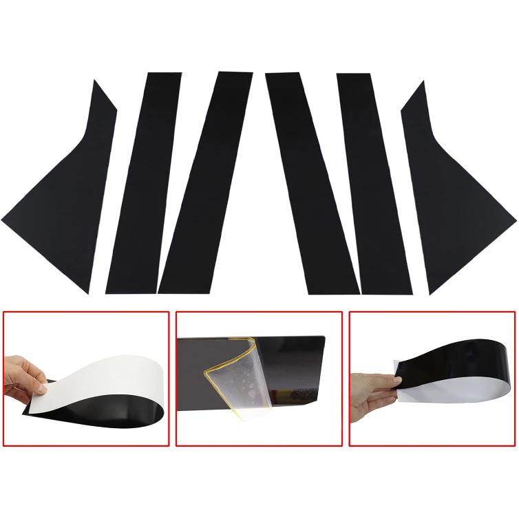 FZJDSD Glossy Black 6Pcs Pillar Posts Door Window Trim Compatible With Chevy Impala 2014 2015 2016 2017 2018