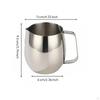 Milk Foaming Pitcher Pouring Spout Coffee Polished Finish Stainless Steel Jug