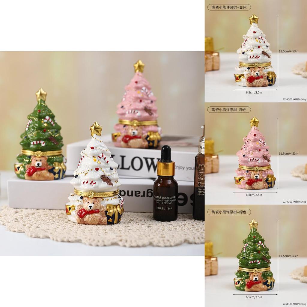 Keramik Bär Wunschbaum Weihnachtsdekoration Mit Süßigkeitenverpackung Für Saisonale Ausstellung