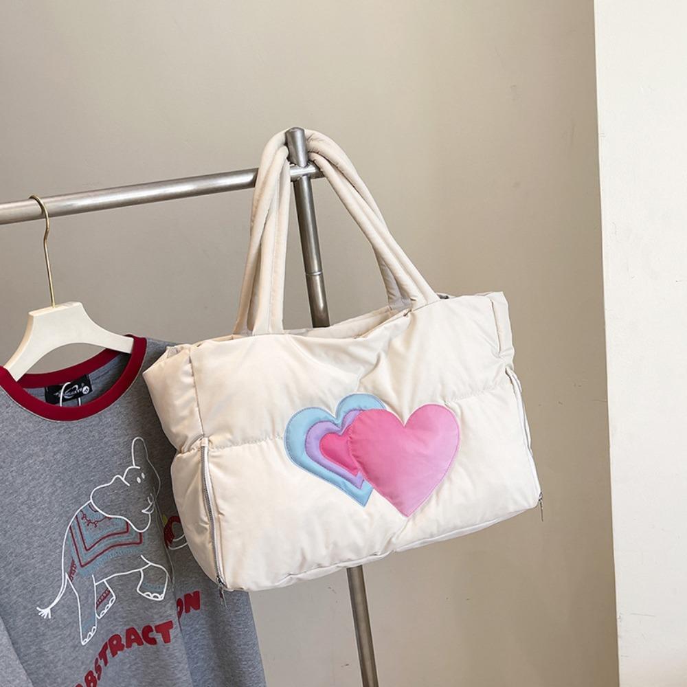 Stylish Exquisite Puffer Tote Bag Large Capacity Soft Shoulder Bag Comfortable Shopping Bag School