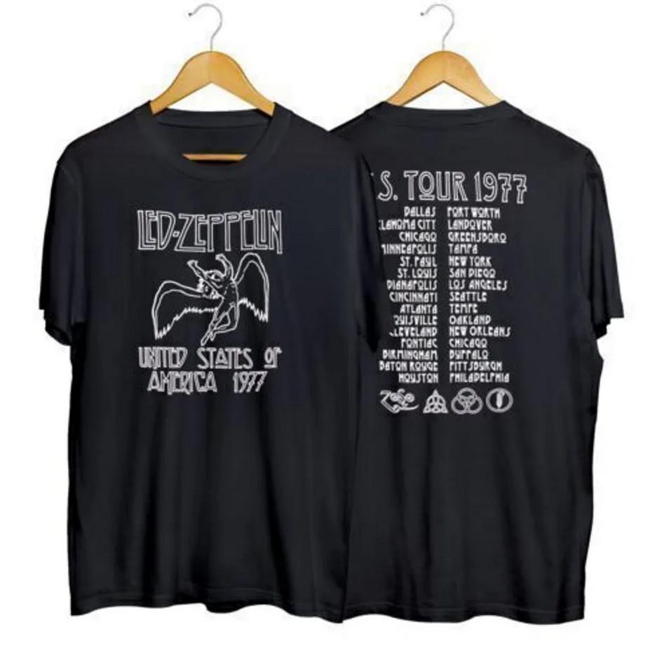 Футболка Led-Zeppelin 1977 Американский тур 2-сторонняя Унисекс XXL