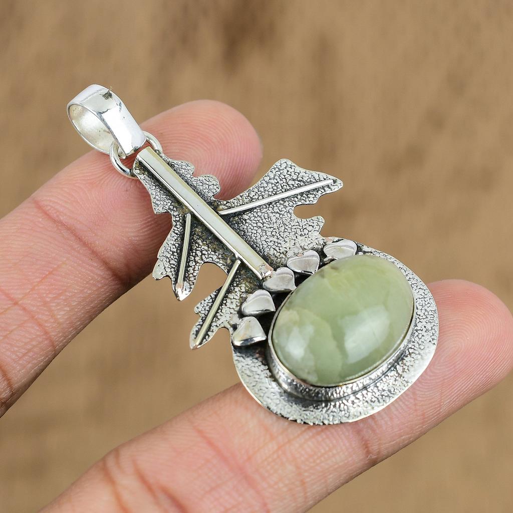 Natural Aquateen Gemstone Pendant 925 Sterling Silver Indian Jewelry For Women