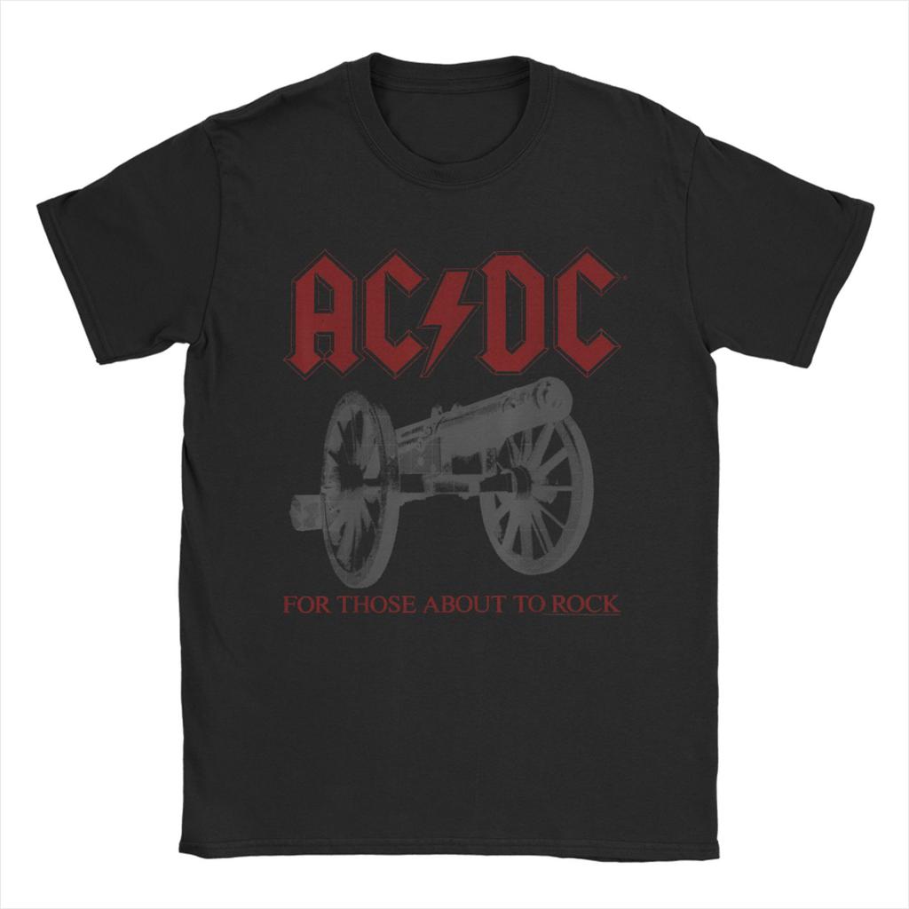 Crazy AC Rock Music Band T-Shirt for Men Round Collar 100% Cotton T Shirts DC PWRUP Stage Lights Short Sleeve Tee Shirt Clothes