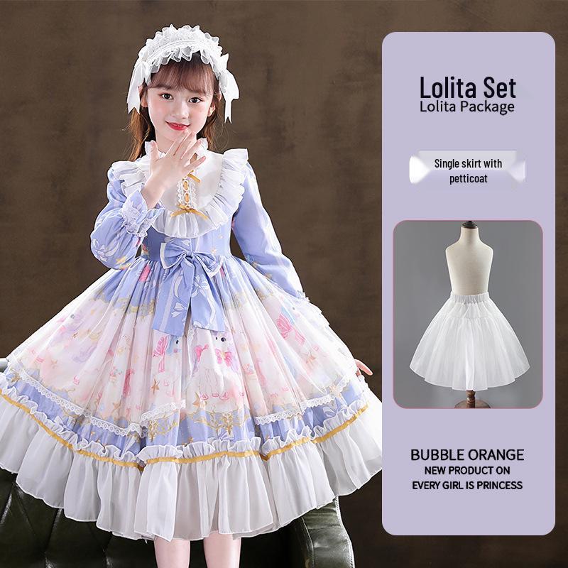 Lolita Princess Long Sleeve Birthday Dress for Girls - 2026 Spring Collection