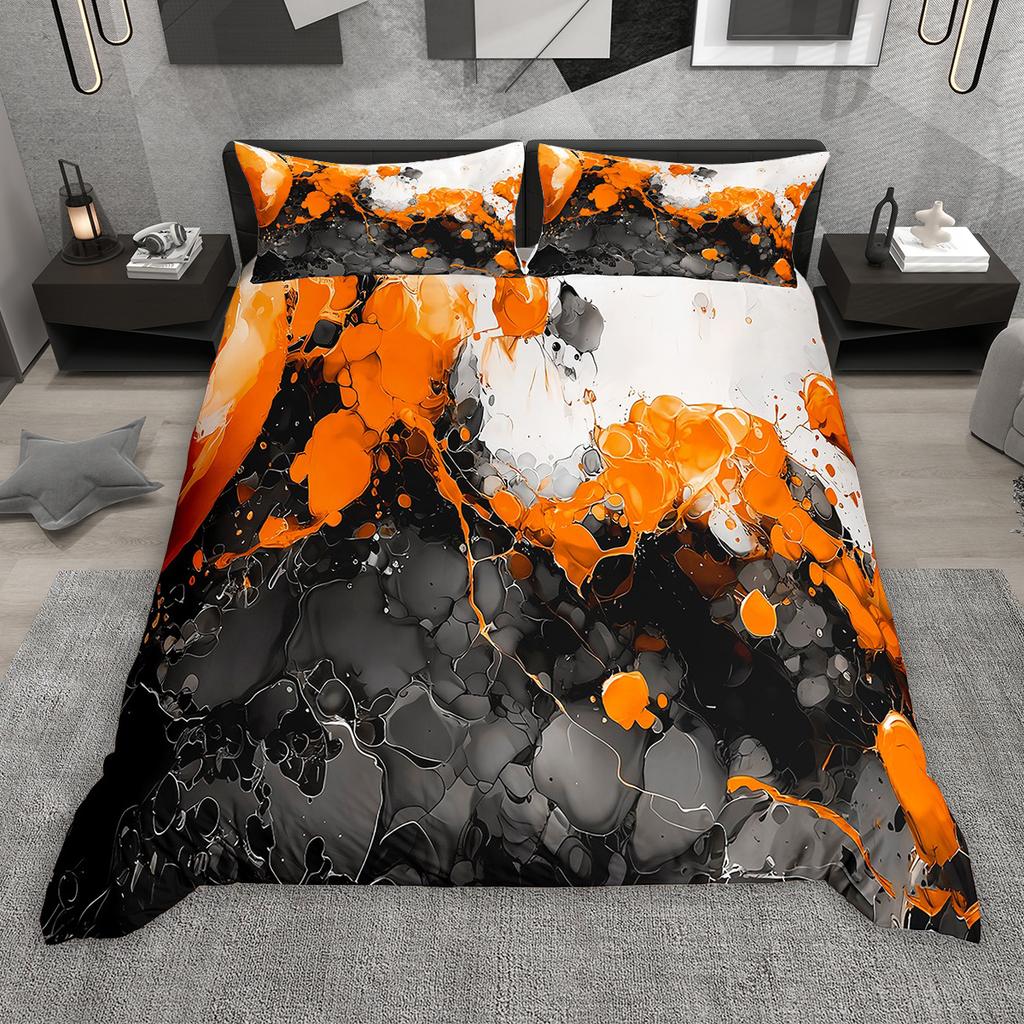 Homewish Geometric Stripes Duvet Cover Set 2Pcs/3Pcs Vintage Oil Painting Bedding Set Aesthetic Brush Strokes Comforter Cover