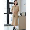 Women's 100% Wool Stand Collar Knitted Dress