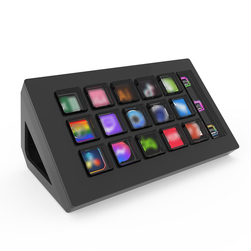 All-in-One   Studio Controller, with 15  ro Keys, for OBS Twitch  , Compatible with PC &   Custom Console, for Photo Video Editing