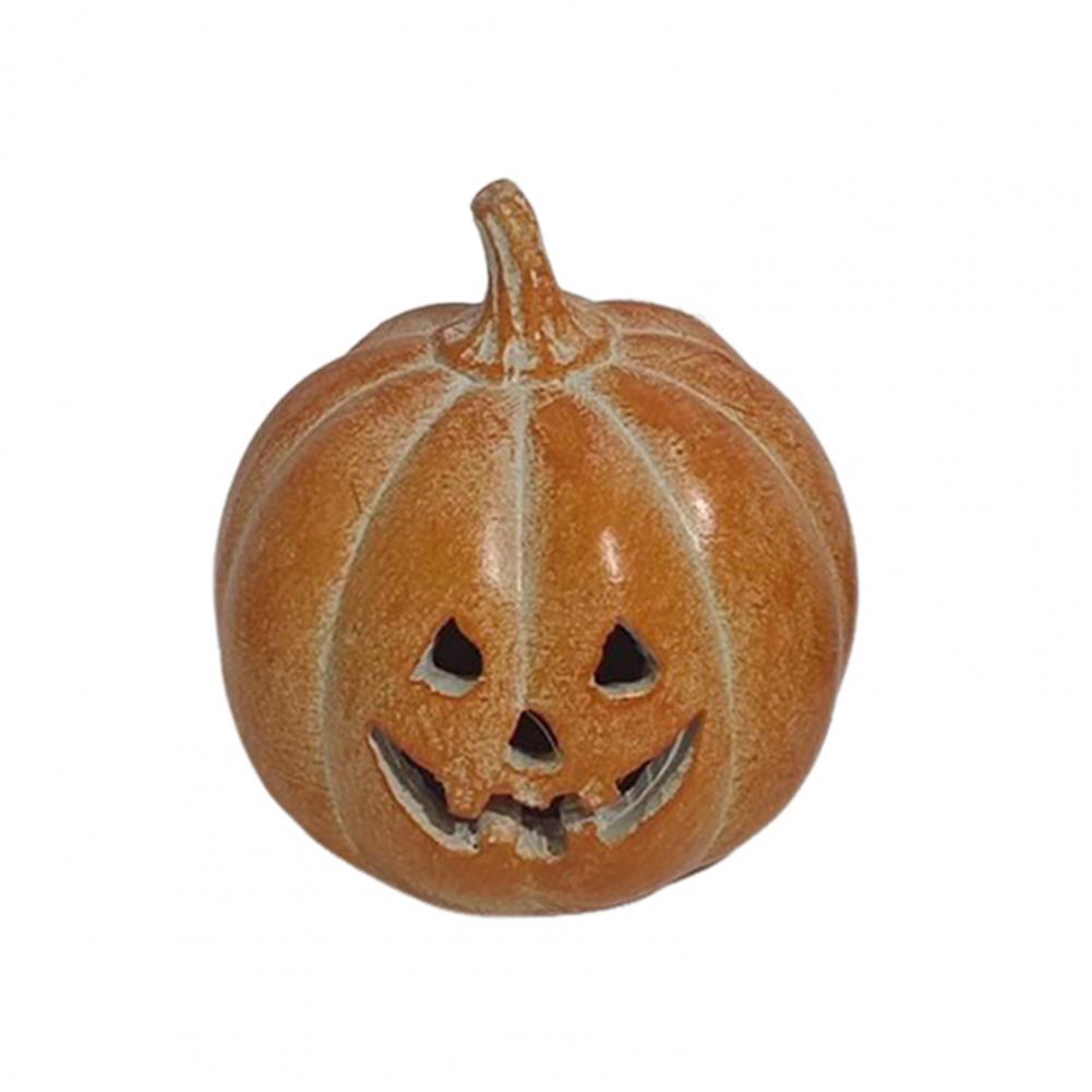 Halloween Pumpkin Figurine Handmade Tabletop Decoration for Home Porch Front Door Mantel Room Decor