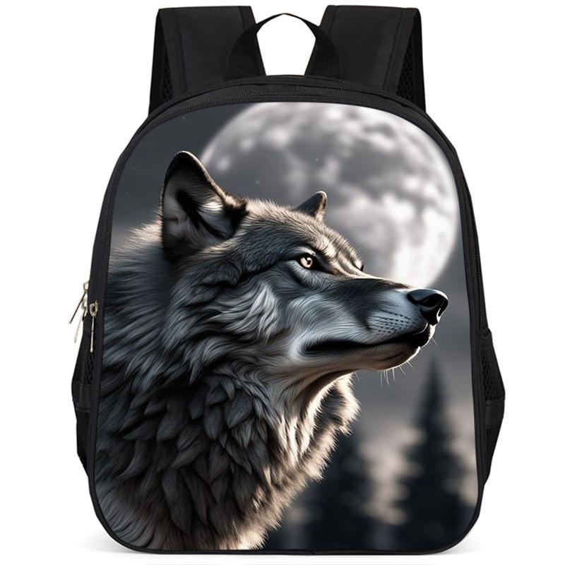 Large Capacity Wolf Animal Backpack For Kids Lightweight And Comfortable Oxford Fabric