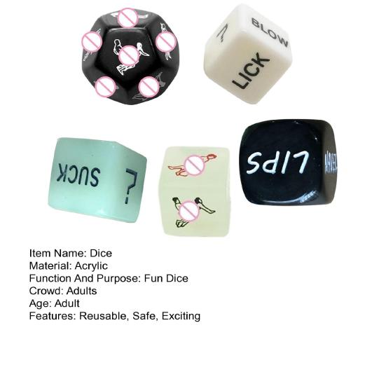 Juego de dados reutilizables sexis de 1/2/4/5 Uds., diseño luminoso y emocionante, juguete complicado para Club nocturno para diversión sin fin