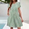 Summer Dresses For Women Beach Floral 3D Print Dress Vintage Sundress Women's Plus Size Short Sleeve Casual Loose Dress