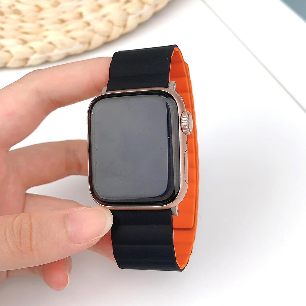 Einfaches MagnetverschlussbandFür Apple Watch Ultra 9 8 7 49mm 45mm 41mm Silikonband Für iWatch 6 5 4 SE 44mm 40mm 42mm