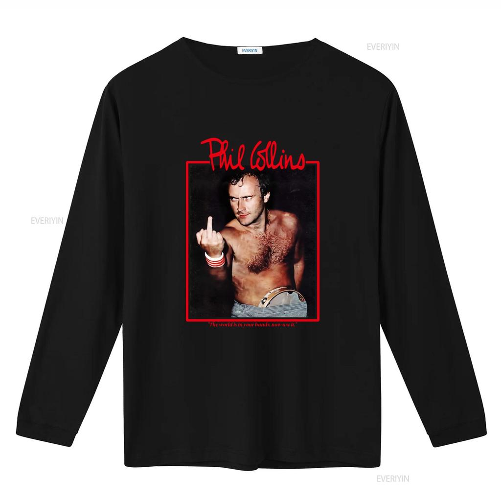 Camiseta Vintage de los 90 de Phil Collins Diseño Icónico de Estrella de Rock Perfecta para Amantes de la Música vintage Lavada gráfica Transpirable Cómoda