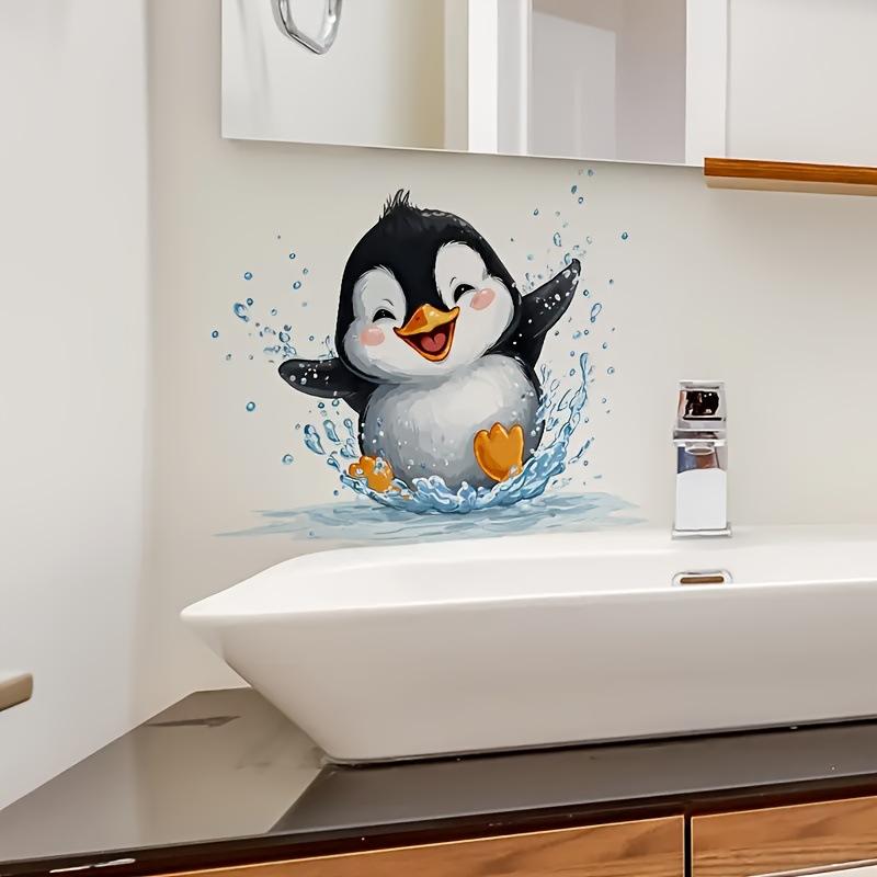 Self-adhesive Funny Cartoon Pet Toilet Stickers Waterproof Oil-proof for Bathroom Home Shop Decor