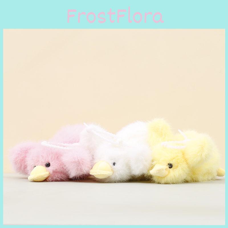 Cute Duck Plush Toy With Short Pile Fabric For Bag Pendant And Gift