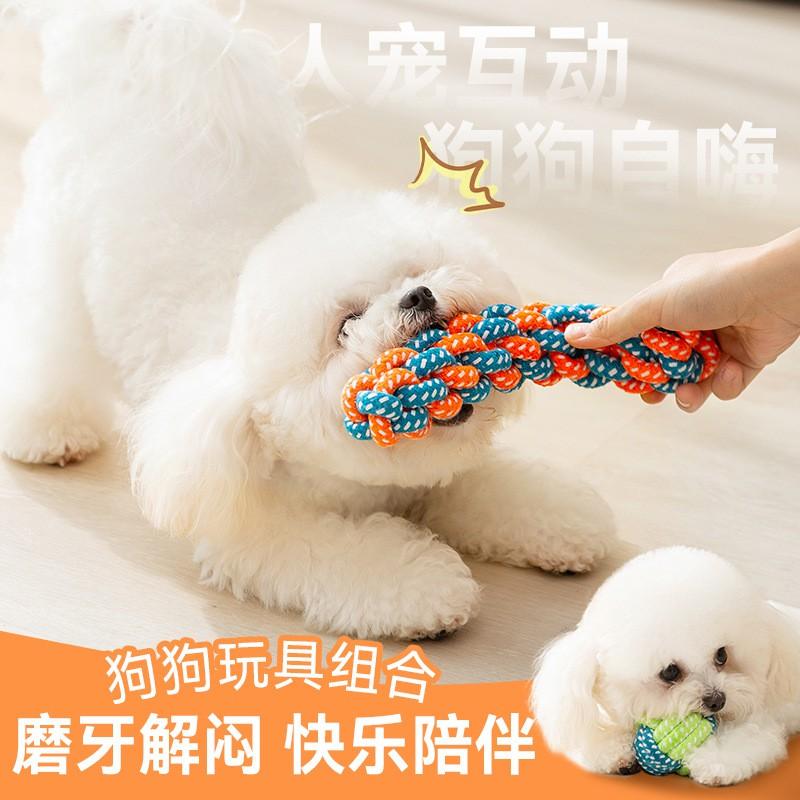 TPR Dog Chew Toys Set - Durable Teeth Cleaning Bone Ball Rope Small Medium Large Breeds