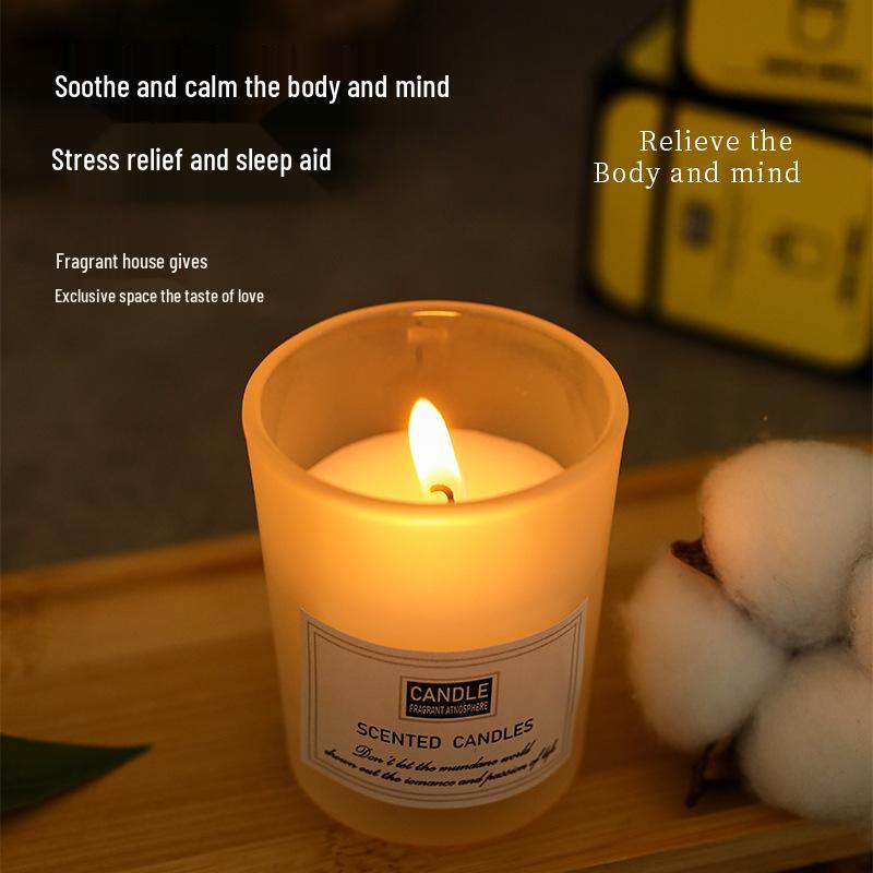 Luxury Frosted Cup Smokeless Scented Candle - Handmade, Long-lasting Fragrance, Perfect Home Gift.