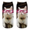 Women 3D Novelty Crazy Funny Cat  Socks Cute Colorful Cartoon Low Cut Socks