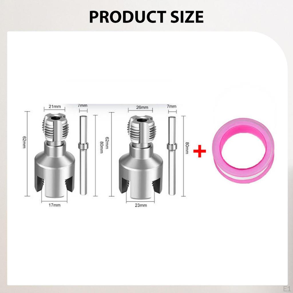 2 Pieces Tube Threader Internal External Thread Cutting Multipurpose Plumbing Tools Maker
