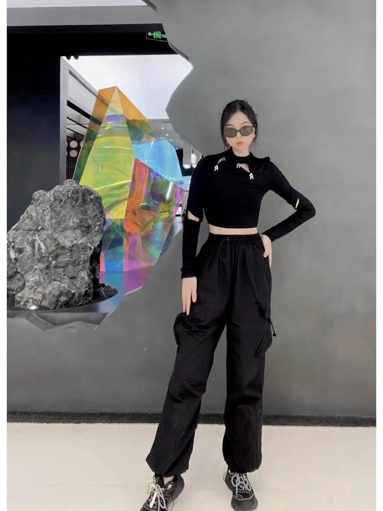 Women's Retro Hip Hop Wide-Leg Workwear Pants