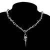 Gothic Flame Cross Necklace For Men Women With Alloy Pendant Stylish Hiphop Jewelry