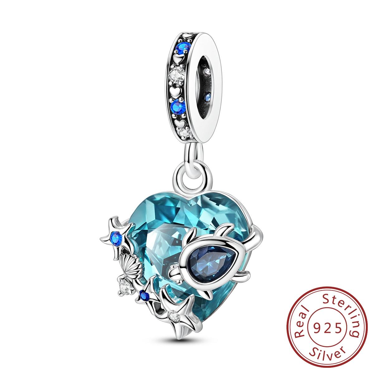

Summer Copper Turtle Starfish Blue Pendant Charms Jewellery Fit Original Pan Bracelet For Women Diy Gift Party