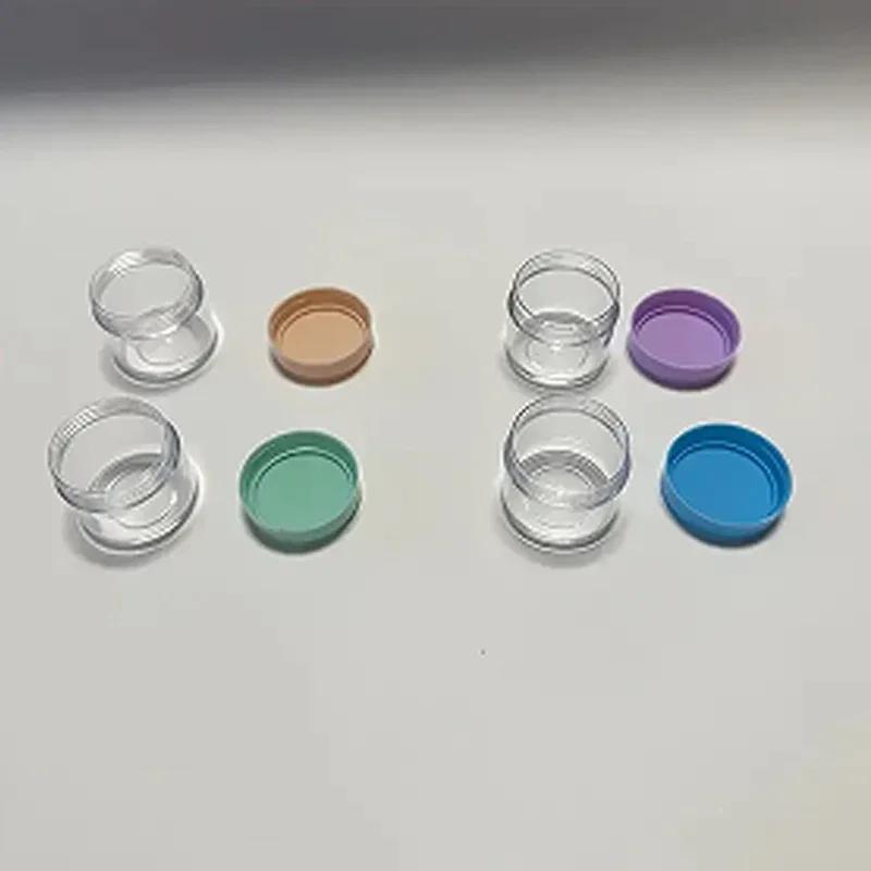 4PCS Empty 20g Travel Small Colorful Covers Clear Plastic Cosmetic Pot Jars With Lids For Face Cream Lip Balm Containers