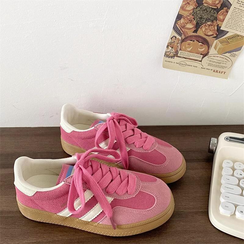 Two Bars Niche Retro Women's Little White Shoes Spring New Casual Sports Board Shoes Trend