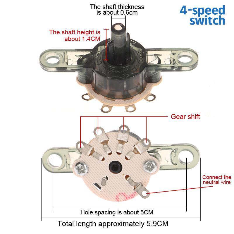 Round Fan Speed Control Switch For Floor Fan Wall Fan Gear Switch Replacement Parts