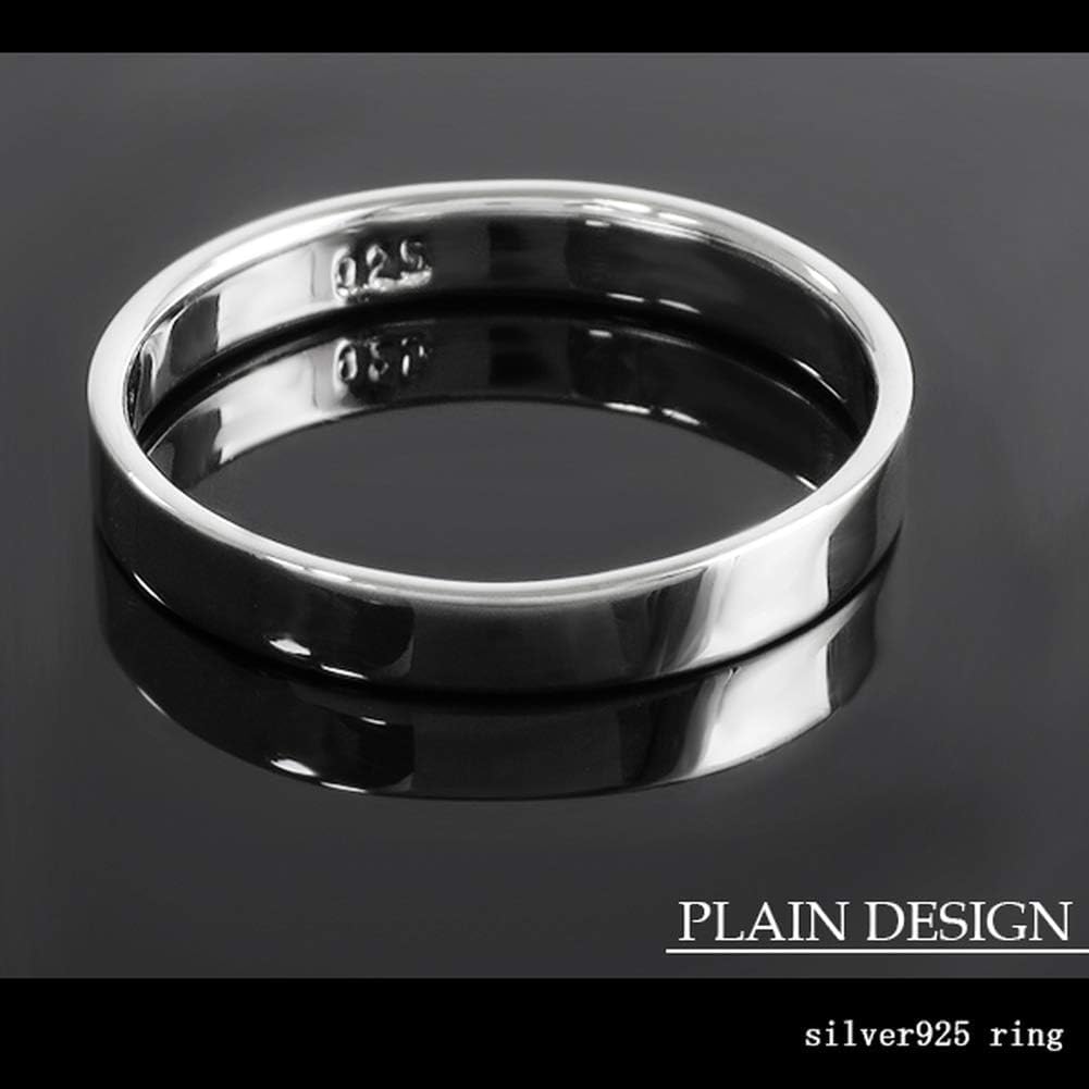 Gin no 3mm Wide Plain Silver 925 Simple Sizes Unisex [Shinjuku Kura] Ring, 3-23 (Size 8.5), Flat,