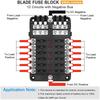 12 Way Fuse Box Holder With Blade Fuse Holder Block Warning Indicator Car Boat Blade Fuse Box 12V 24V Fuse Holders1