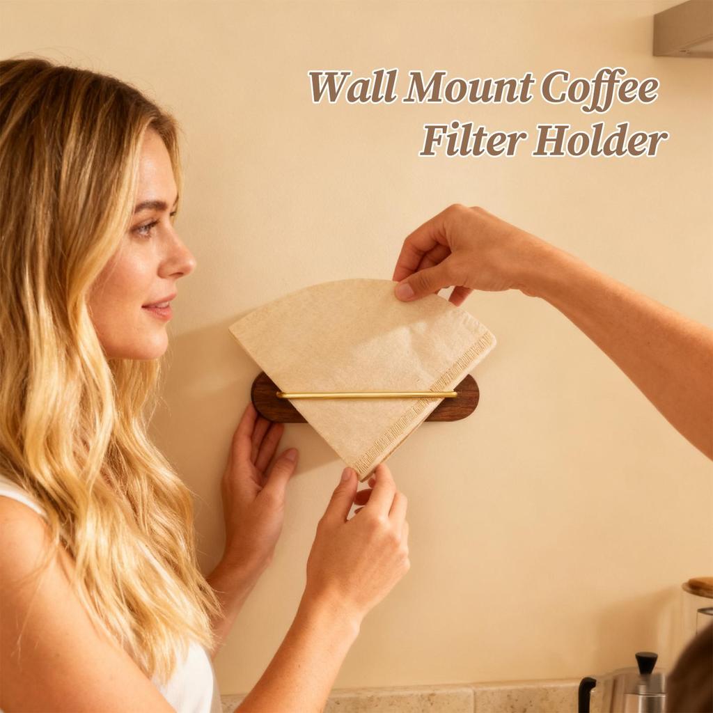 Coffee Filter Holder Wall Paper Dispenser Rack Cone Coffee Filter Organizer For Wall For Bar Shops Kitchens Bakeries Dessert