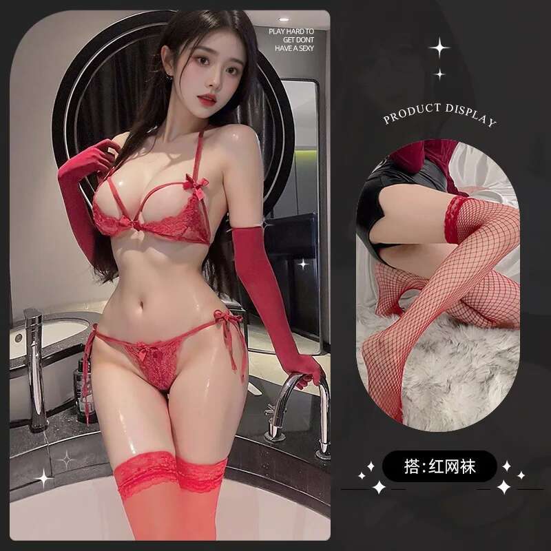 Sexy Bikinis Set Underwear Thin Gathering Breathable Lace Collection Side Breasts Sexy Strap Pure Desire Kroean Women NKT7
